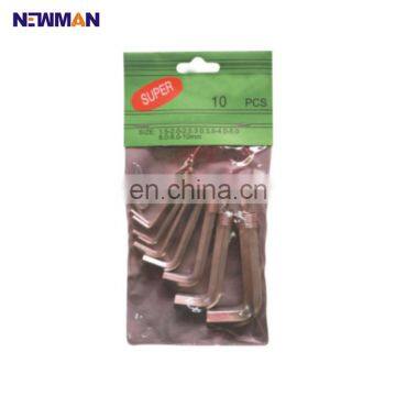 World Class Manufacturer CR-V Hex Key, 10pcs Hex Key Wrench Set