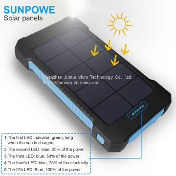 Solar Power Bank Dual USB Power Bank 20000mAh Waterproof Battery Charger photo-5