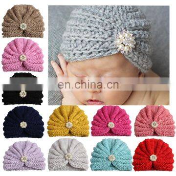 Knitted Winter Baby Hat for Girls Candy Color Bonnet Enfan Baby Beanie Turban Hats Newborn Baby Cap for Boys Accessories photo-2