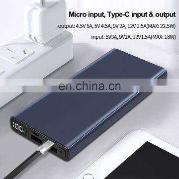 2020 Trending Product Fast Charging Powerbank 10000 MAh Digital Power Bank Display Design 22.5W PD Quick Charge Power Bank