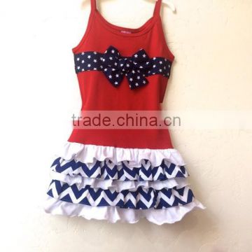 2015 beautiful baby girls ruffle kids skirt and top with chevron wholesale baby summer clothes