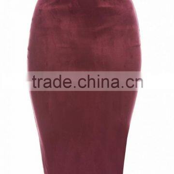 Suede Midi Women Skirt photo-3