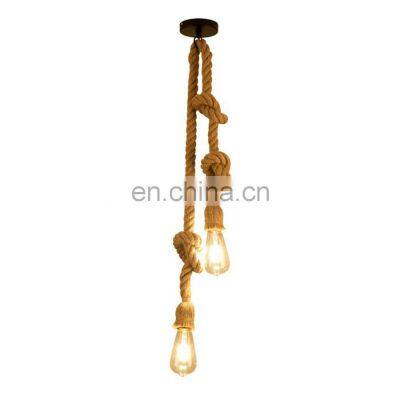 Hemp Rope Pendant Lamp E27 Vintage Retro Loft Industrial Hanging Light