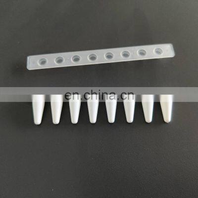 Laboratory 8 Strips 0.1ml Micro Centrifuge White 0.2ml 8-strip PCR Tubes With Flat Cover photo-3