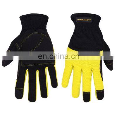 HANDLANDY Ultralight Dexterity Vibration-Resistant  Gardening Work Construction Touch Screen Men Women Yellow Working Gloves