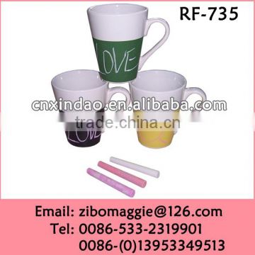 Professional Small V Shape Porcelain Chalk Mug for Kids for Travel Mug in Mugs