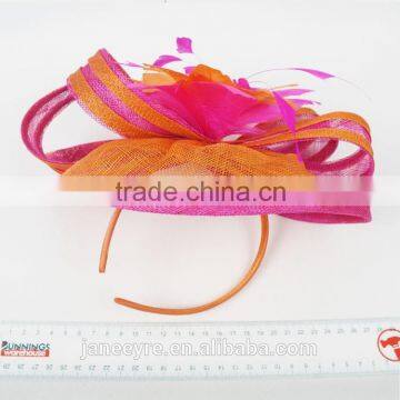 Elegant Sinamay Fabric Fascinator Feather Bridal Headpiece Wholesale photo-5