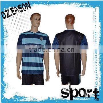 High Quality Sublimation Customized Striped Soccer Jersey Supplier's Choice photo-6