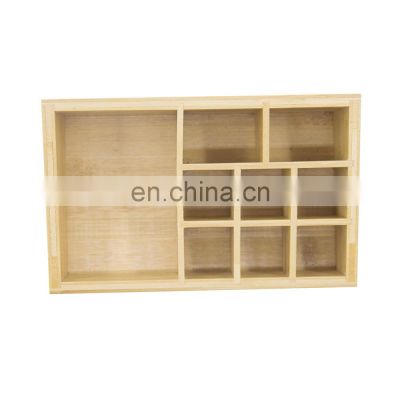 Classic Bamboo Desktop Organizer Cosmetics Storage Box Make Up Organizer