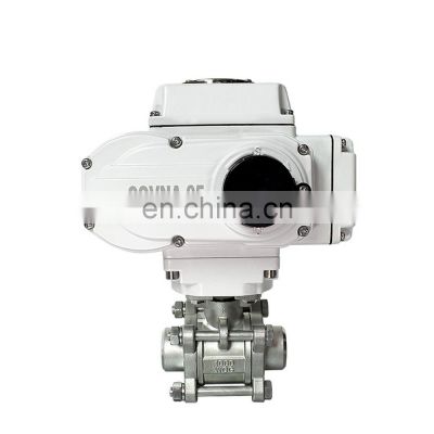 COVNA DN50 2 inch 2 Way 3PCS 1000 WOG 24V DC 304 Stainless Steel Electric Actuated Full Welded Ball Valve