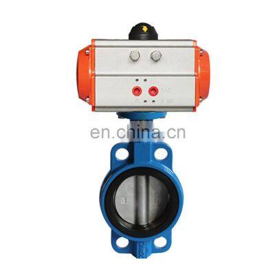 COVNA DN80 3 inch PN16 EPDM Rubber Seat Wafer Type Cast Iron Double Acting Pneumatic Actuator Butterfly Valve