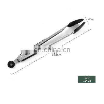 Hot Sale for Cooking Barbecue and Salad USSE Silicone Tongs Stainless Steel Kitchen Tongs