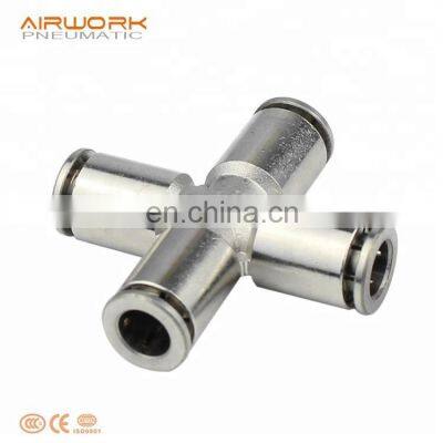 PZA pneumatic four 4 way union equal copper cross air brass connect pipe fittings