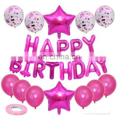 18 Inch Happy Birthday Happy New Year Letter Balloons Star Shape Set Party Supplies Wall Decorations Foil Balloons Set photo-3