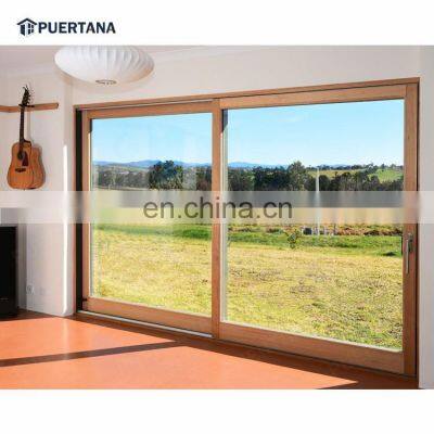 Aluminium Clad Timber Composite Sliding Patio Door Outdoor Exterior Aluminum Wood Sliding Doors External photo-5