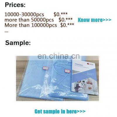 AAMI Level 2 Factory Directly Protective PP PE 40GSM Laminated Surgical Waterproof Disposable Isolation Gown photo-5