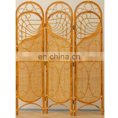 Hot Sale Rattan cane screen, 3 panel cane partition foldable rattan room divider, Vietnam Manufacturer