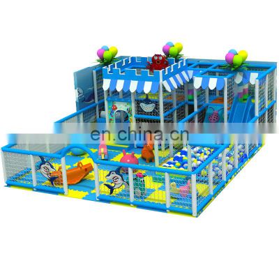 Ocean design Kids Play Center indoor playground equipment With Plastic slide