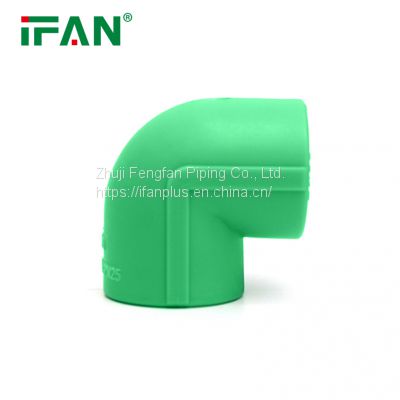 IFAN Non-Toxic Polypropylene Plumbing Plastic Fittings Green PPR 90 Degree Elbow Fittings