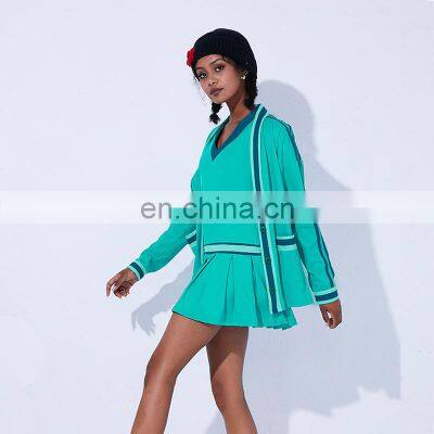 Custom Logo Free Match 2/3 Piece Sports Tennis Suit Set Casual Baseball Dress And Jacket Set Play Badminton Fitness Wear Clothes