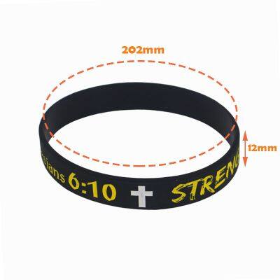 Factory Price Hot Sale Religious Quotes Faith Bible Custom Silicone Bracelet photo-4
