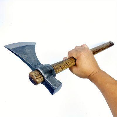New Type High Carbon Steel Materials Multifunctional Axe With Inverted Longer Oak Wooden Handle photo-5