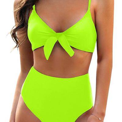 Womens High Waisted Bikini Set Tie Knot High Rise Two Piece Swimsuits Bathing Suits