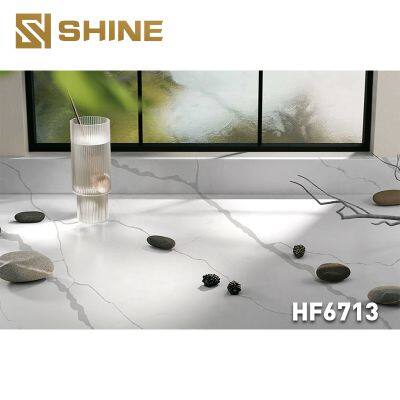 High Quality Modern Design Calacatta White Artificial Quartz Stone Slab Versatile Bathroom Table Top Kitchen Dining Living Room