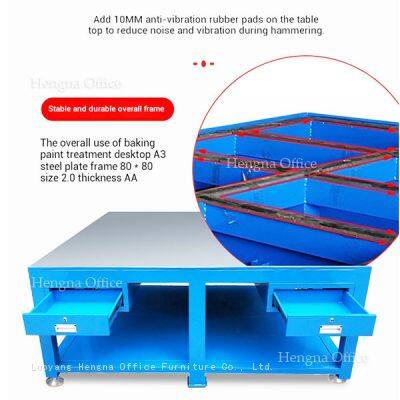 Heavy Gauge Steel Workbench With Lockable Drawers for Automotive Parts Storage Warehouses | Industrial Tool Storage Bench photo-3