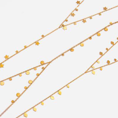 Collier en acier inoxydable résistant aux rayures avec une couche de TiN de 0,5 micron et une conservation de couleur de 2 ans