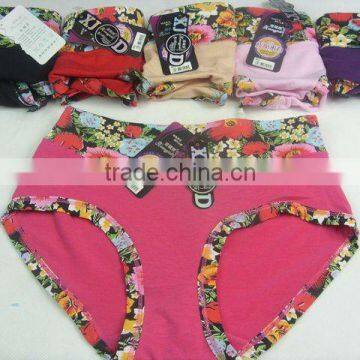 0.76USD Fashional Design Big Waist Size Colourful 100% Good Cotton Top Flexible Ladies Panties Sexy(jlhnk091)