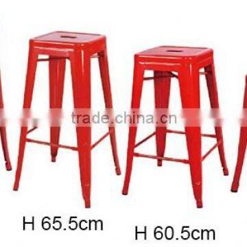 MCH-1505 Black Stackable Stool 65cm Height Industrial Metal Wood Chair photo-6