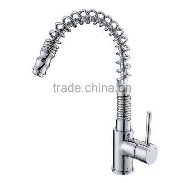 Good Build Quality Chrome Monobloc Kitchen Sink Mixer Tap Swivel & Spring Spout Pull Out Bar Taps photo-3
