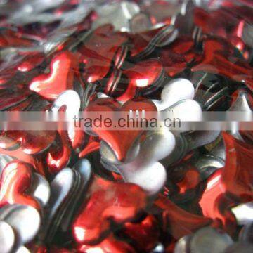 Rhinestuds Hot Red COLOR Fix Iron on Heart Shape 10mm, Heat Press Studs Iron on