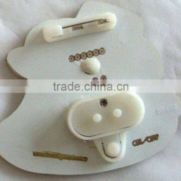 Plastic Material Cap Shaped Glowing Light Brooches, LED Badge Pins