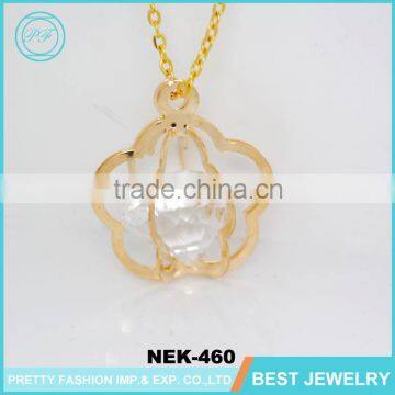 .com france charm custom alloy gold crystal necklace