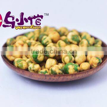 Shrimp flavor coated green pea snack