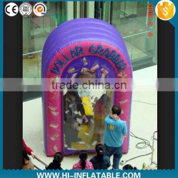 Promotion Advertising Cube Inflatable Cash Machine Grab Money Booth For Sale (FUNPM1-084)