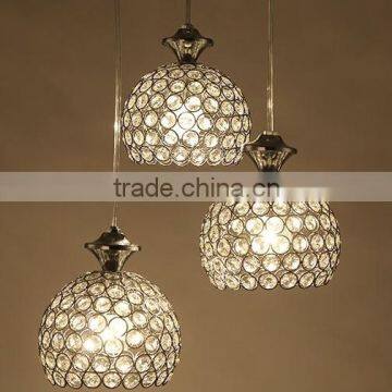 Modern crystal 3-head pendant simple desgin cyrstal pendant lamp