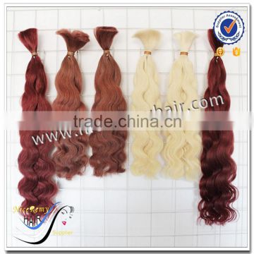 Top Quality Wholesale Color Hair Extension Natural Wave 100% European Virgin Human Hair Curl Bulk Hair