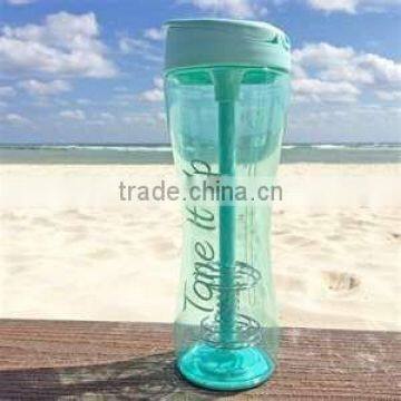 2015 Tritan material shaker cup with straw and Mixer BPA free sport bottle