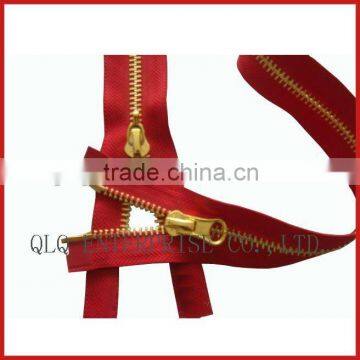 Open end Metal Finished Zipper