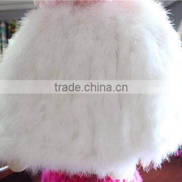 Bridal Dress White Turkey Feather Shawl For Dress Up photo-5