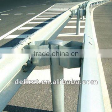 One post with two double wave guardrail