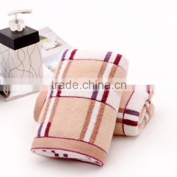 hot sale good qulity 100% cotton face towel wholesale plaid towel