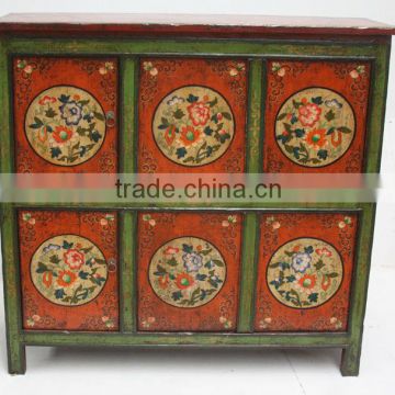 Chinese antique six door hand painted Tibetan cabinet                        
                                                Quality Choice