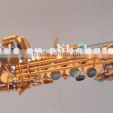 Brass Body Polished Curved Bell Soprano Saxophone Saxello photo-6
