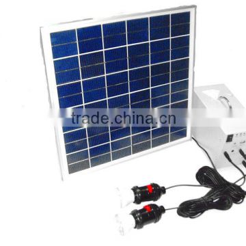 8w mobile home solar system with 2 LED lights,1*5VUSB,4*12V output