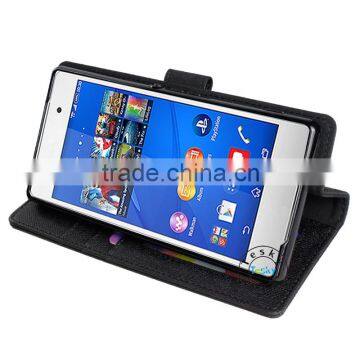 Belt Clip Wallet Flip Folio Leather Purse Case Cover For Sony Xperia Z4 Fancy Case , China Supplier photo-4