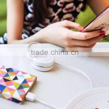 2 in 1 Double Interface Compatible Fast Quick Charger Round Usb Telescopic Data Cable for Iphone and Android Mobile Cell Phone photo-3